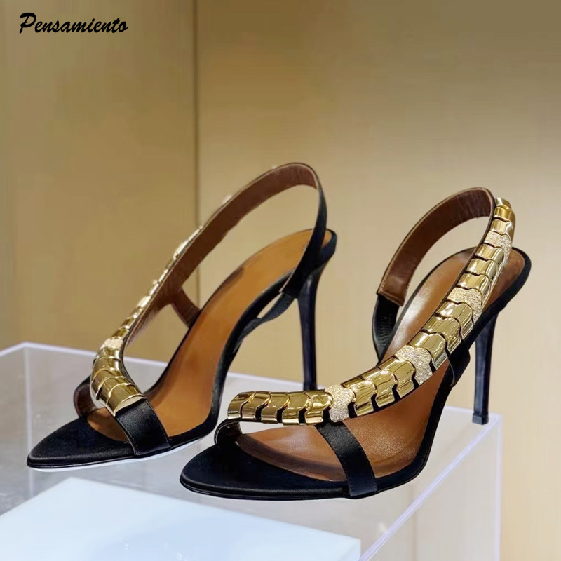 Women'S Fashion Q - Luxe strass-pailletten satijnen dames gladiatorsandalen mode