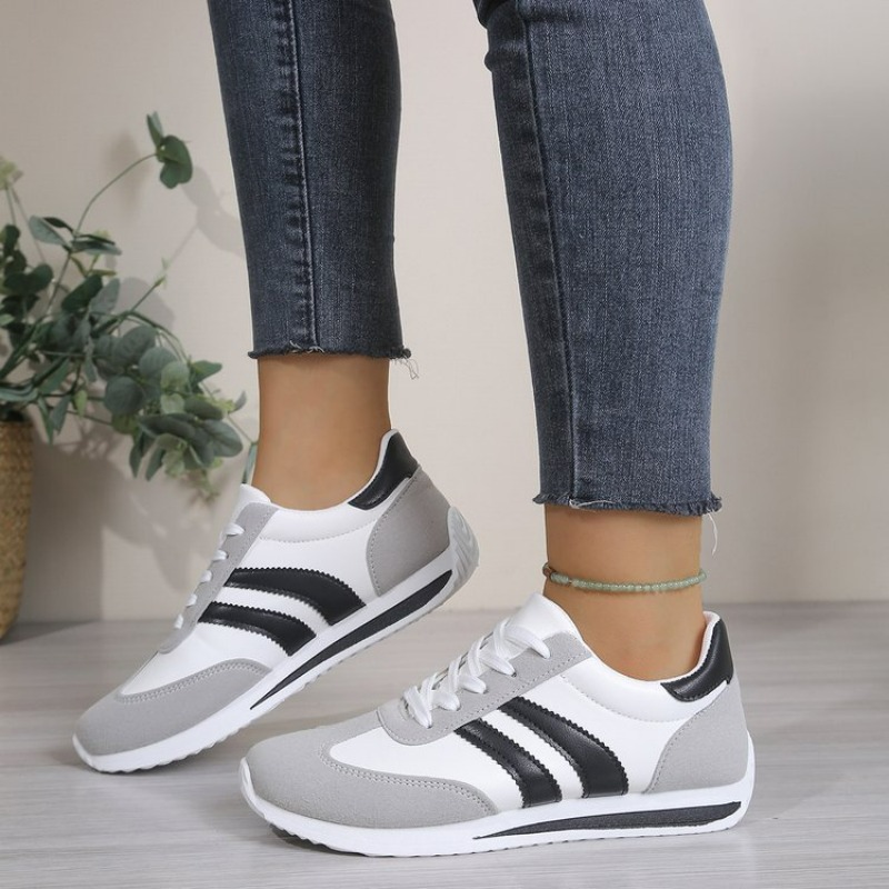 Sneakers Fashion Women - Lichtgewicht, comfortabele, witte sneakers met veters