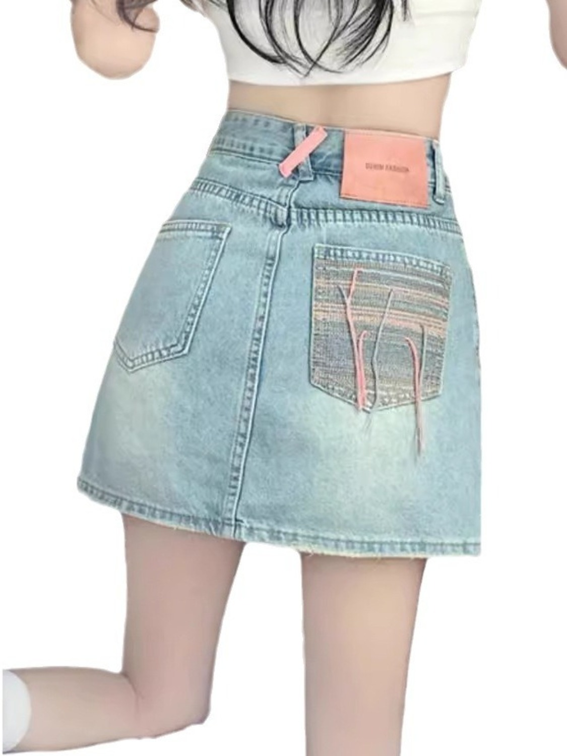 Denim Shorts Women - Vintage gewassen denim rokje voor dames,