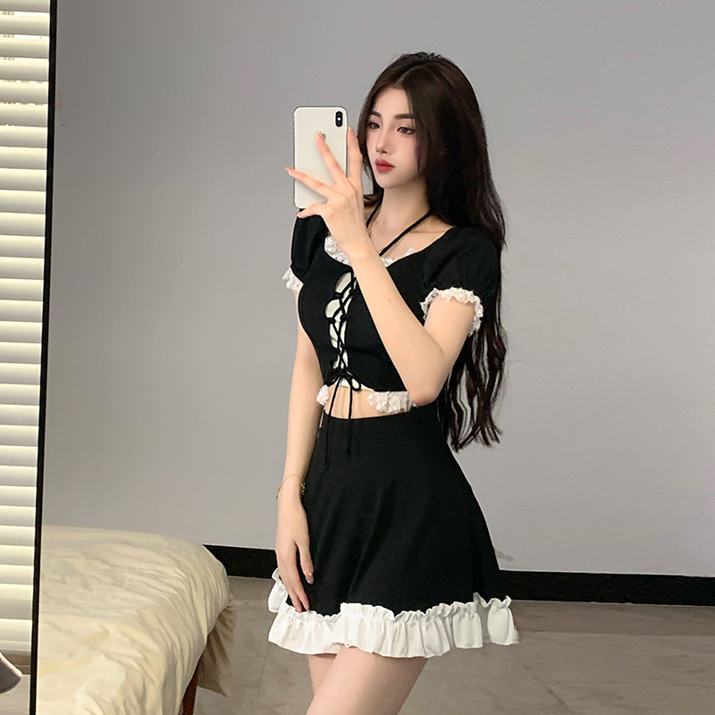 Women Fashion Styles - Instagram-stijl dames tweedelig zwempak met rok,