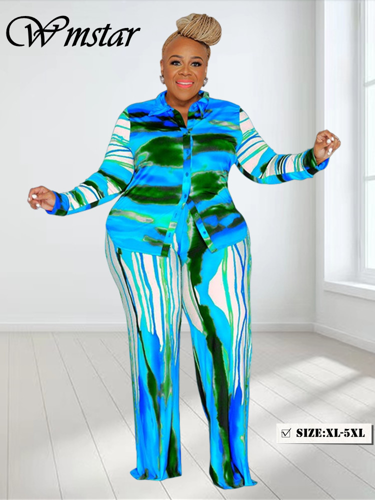 Tie Dye Two Piece - Wmstar Plus Size Tweedelige Outfits Vrouwen
