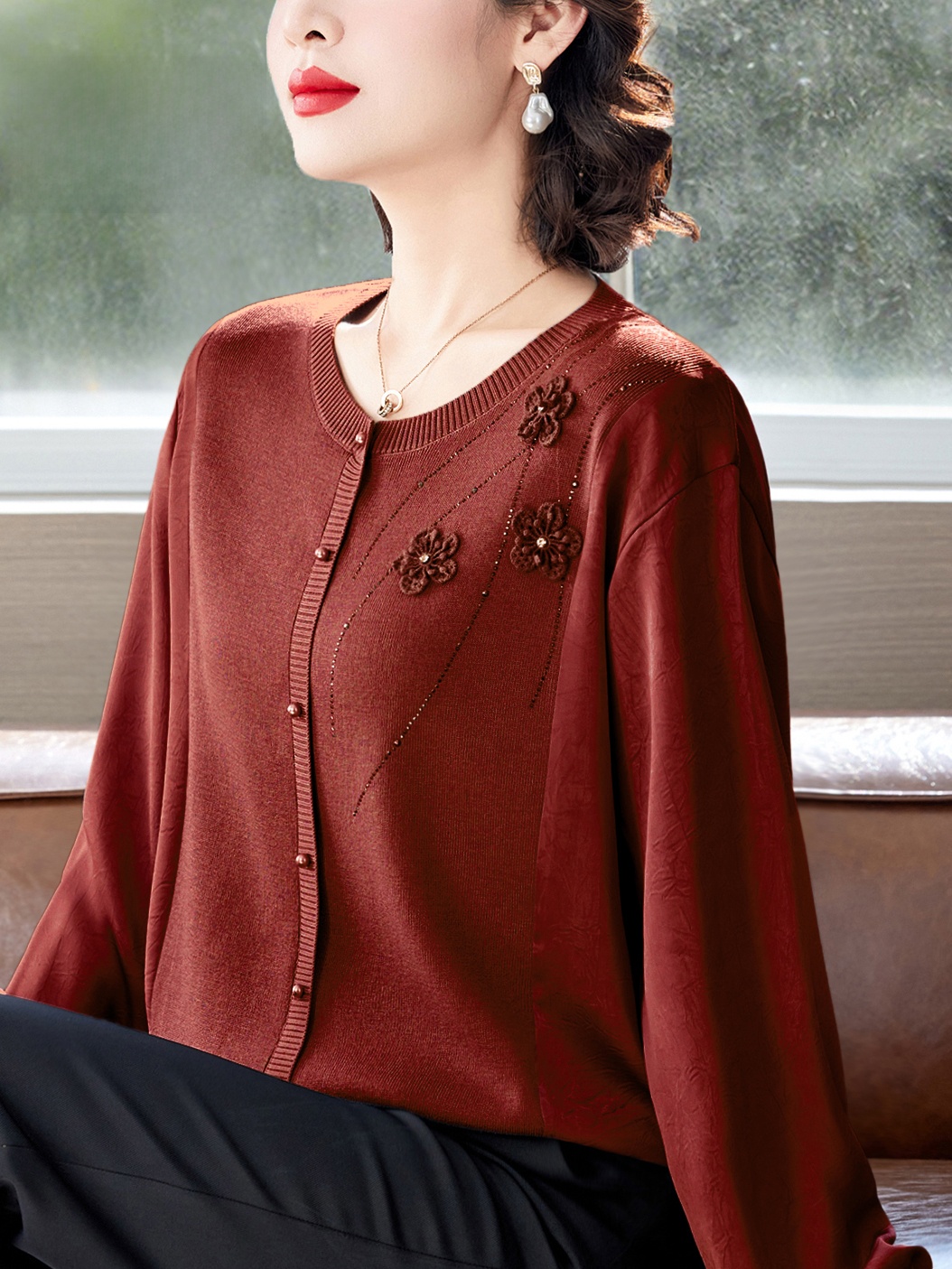 Women Fashion Over 60 - Stijlvol gebreid open vest voor dames,