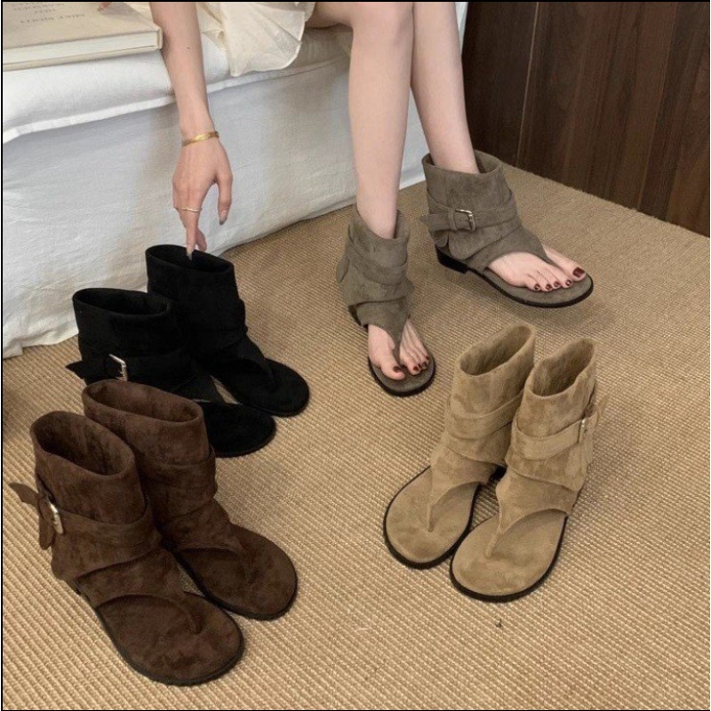 Women'S Fashion Trousers - 2025 Lente Clip Toe Flats Sandalen