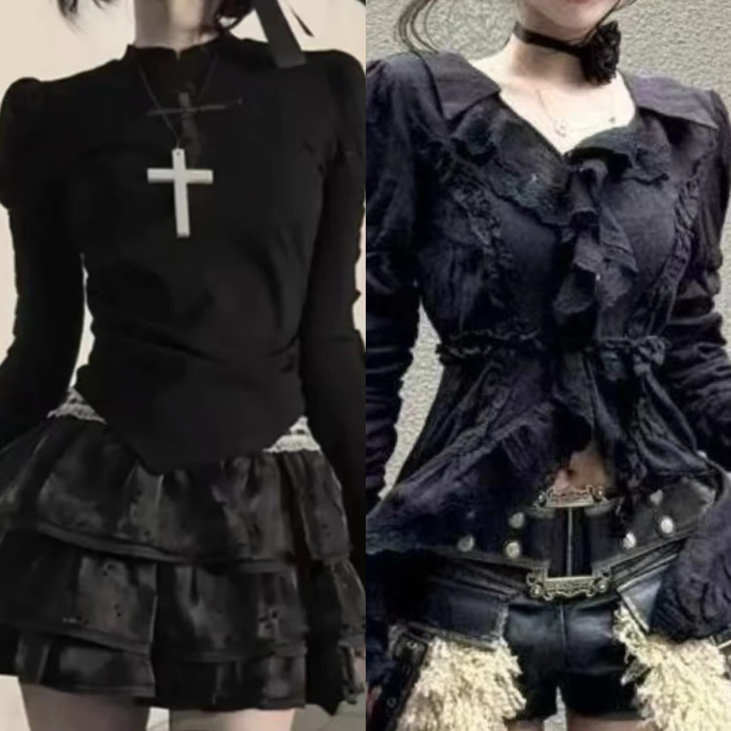 Women'S Y2K Fashion Aesthetic - Japanse Vintage Y2k Lolita Mouwloze Kant
