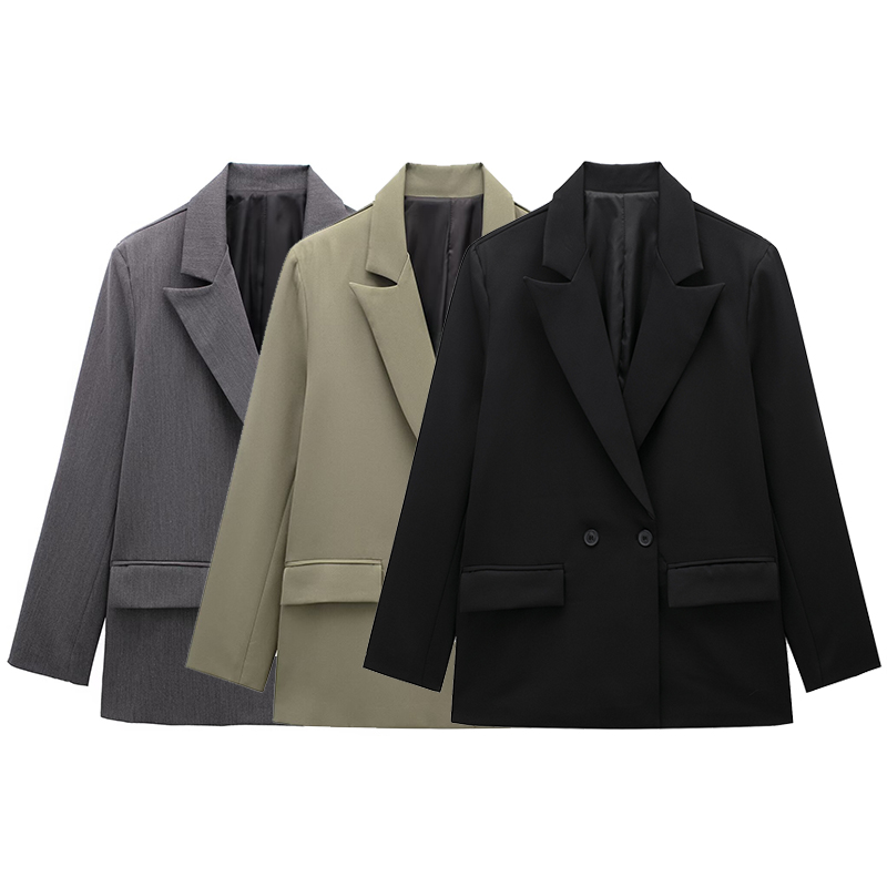 Blazer Women Oversized - Willshela damesmode met zakken effen blazer