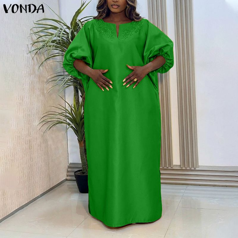 Maxi Dress Boho - VONDA Plus Size 5XL Bloem Patchwork