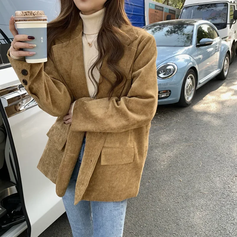 Blazer Women Oversized - Nieuwe Corduroy Dikke Losse Oversized Blazers