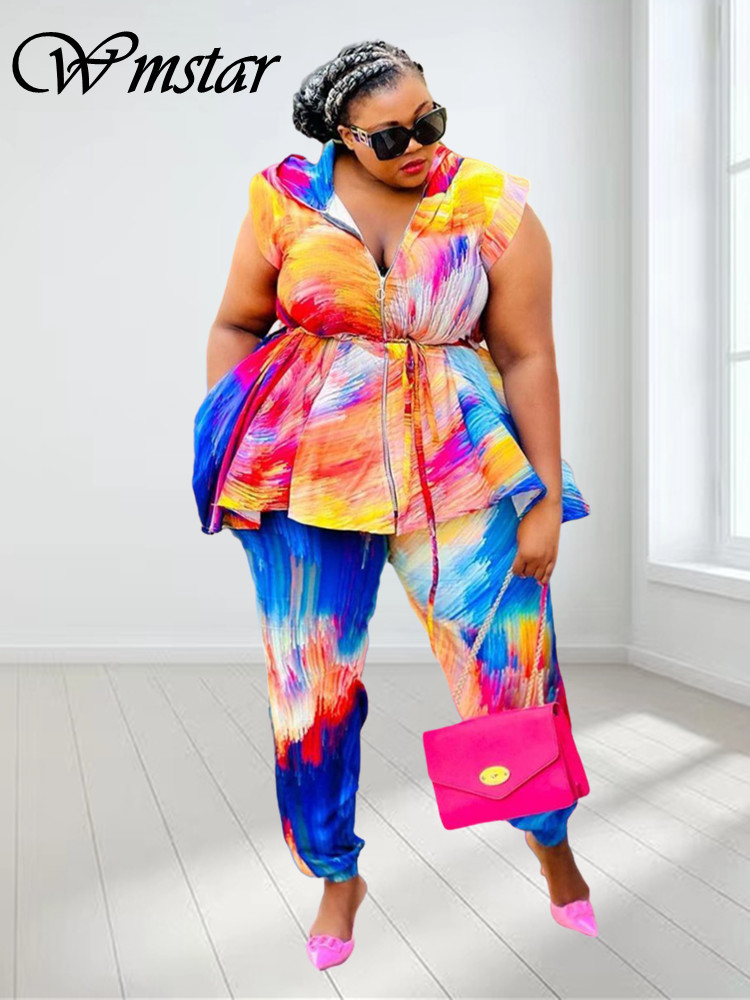 Tie Dye Two Piece - Wmstar Plus Size Vrouwen Kleding Tweedelige