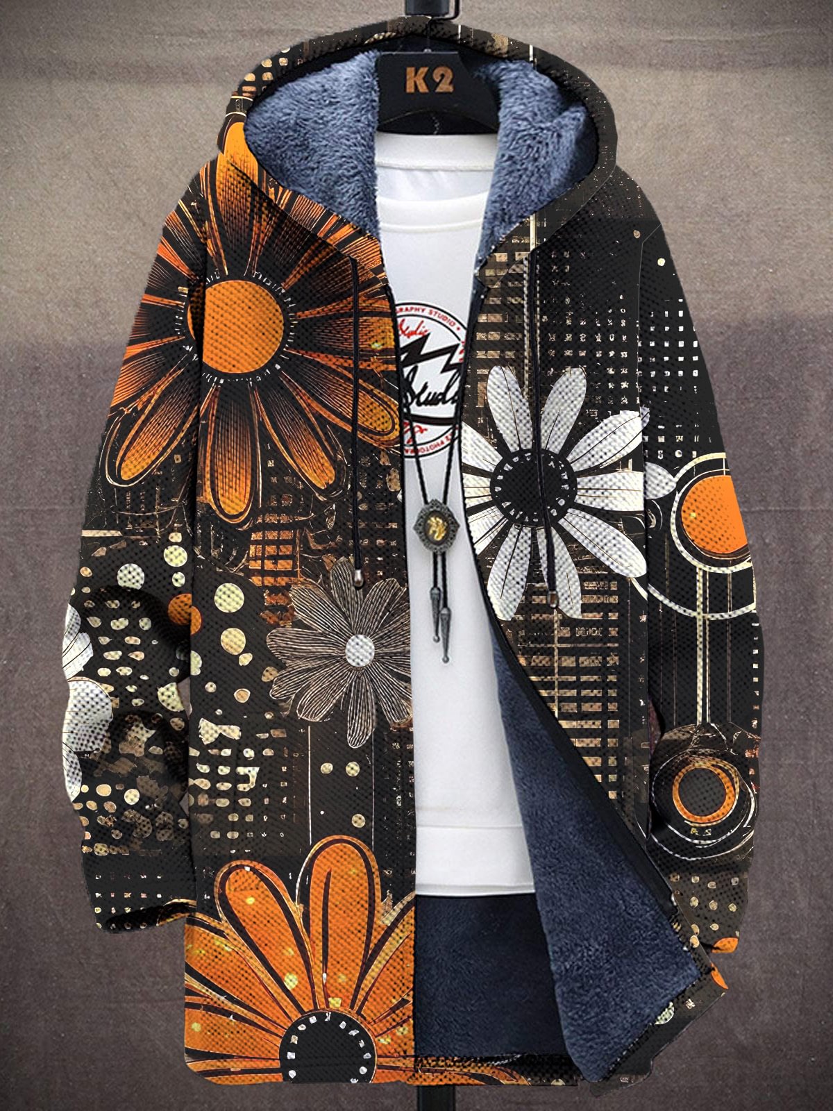 Longline Cardigan Knit - Unisex kleurrijke bloemenprint pluche trui vest