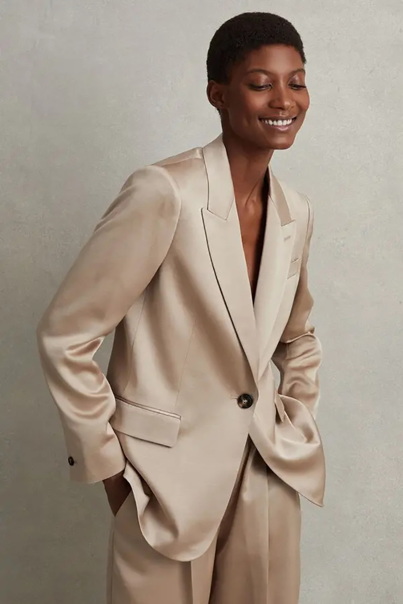 Blazer Women Oversized - Allingentle Zijde Satijn Damespakken Set 2