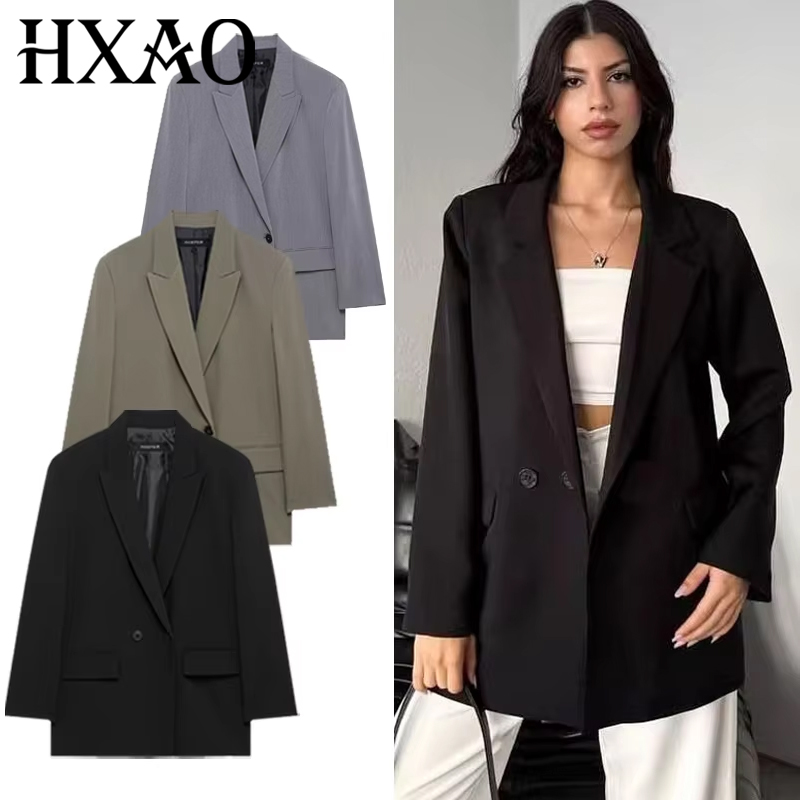 Blazer Women Oversized - HXAO Dames Blazer Lente Kantoorkleding Vrouw