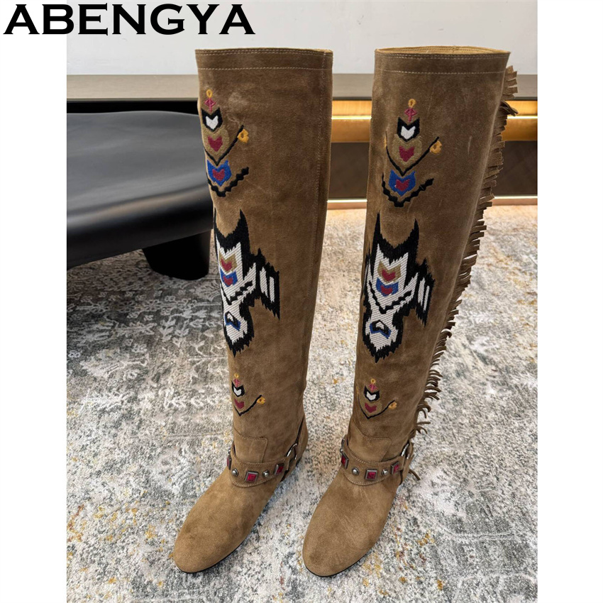 Women'S Fashion Winter 2026 - ABENGYA 2026 Winter Nieuwe Knie Hoge