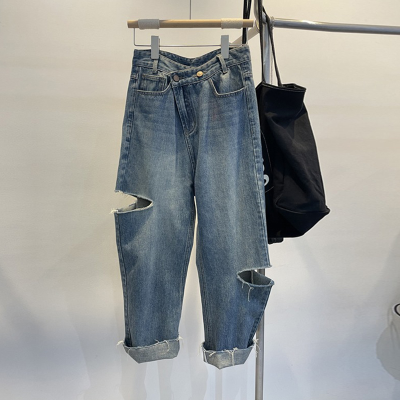 Women'S Fashion Trousers - Zomer Vrouwen Gescheurde Jeans Hoge Taille