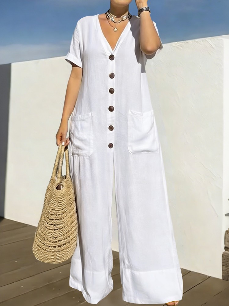 Women'S Fashion Trousers - Plus Size Dameskleding Jumpsuit Zomerkleding Blauw