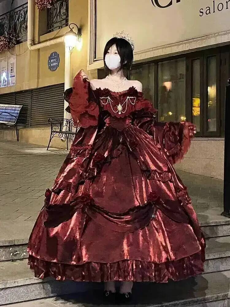 Women Fashion Reddit - Schoonheid prinses jurk rode Lolita rok