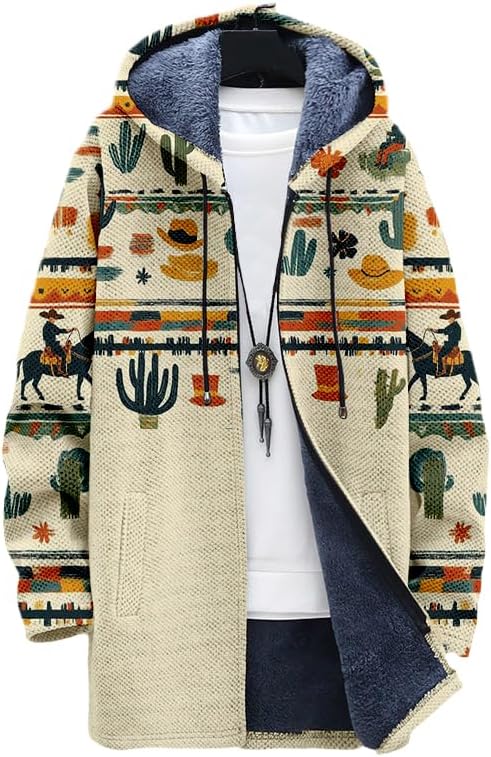 Longline Cardigan Knit - Azteekse jas voor heren Vest Western
