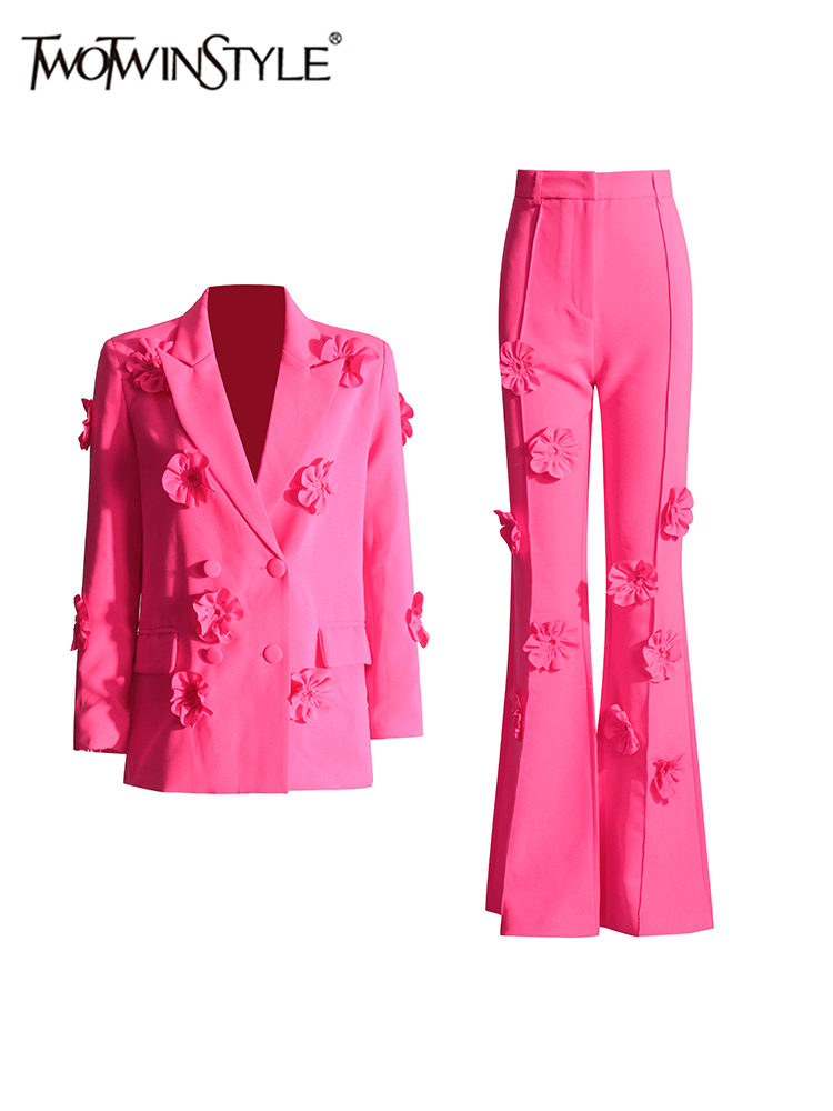 Blazer Women Oversized - Twotwinstyle Gesplitste Appliques Elegante Set Voor