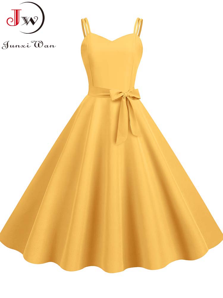 Women'S Fashion Of The 50S - Spaghettibandje Sexy Backless Feestjurk Vrouwen Zomer