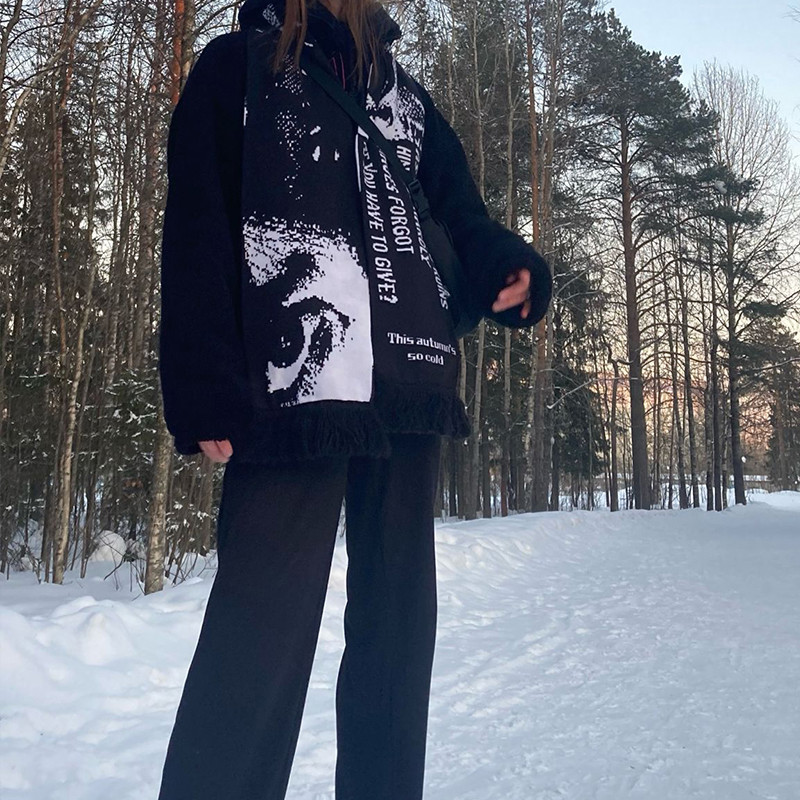 Women'S Y2K Fashion Aesthetic - Mode creatieve esthetiek Y2K gebreide damessjaal
