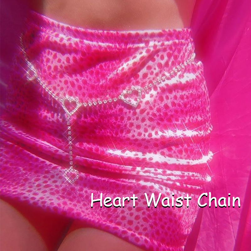 Women'S Y2K Fashion Aesthetic - 2000S Esthetische Shiny Crystal Heart Taille