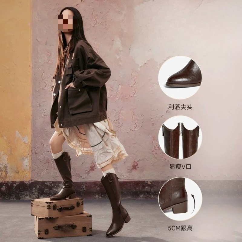 Women'S Fashion Winter 2026 - 2026 Herfst/Winter Nieuwe mode-laarzen met puntige