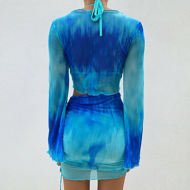 Nsangu sexy tweedelige set bla - Tie Dye Two Piece recensie en prijs