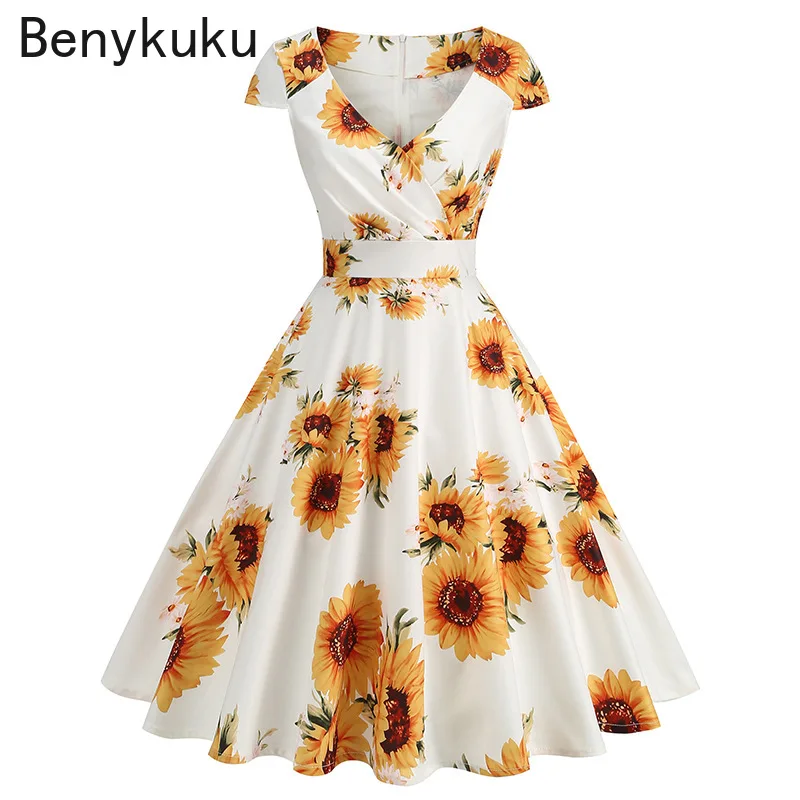 Print Cherry Zonnebloem 50s 60 - Women'S Fashion Of The 50S recensie en prijs