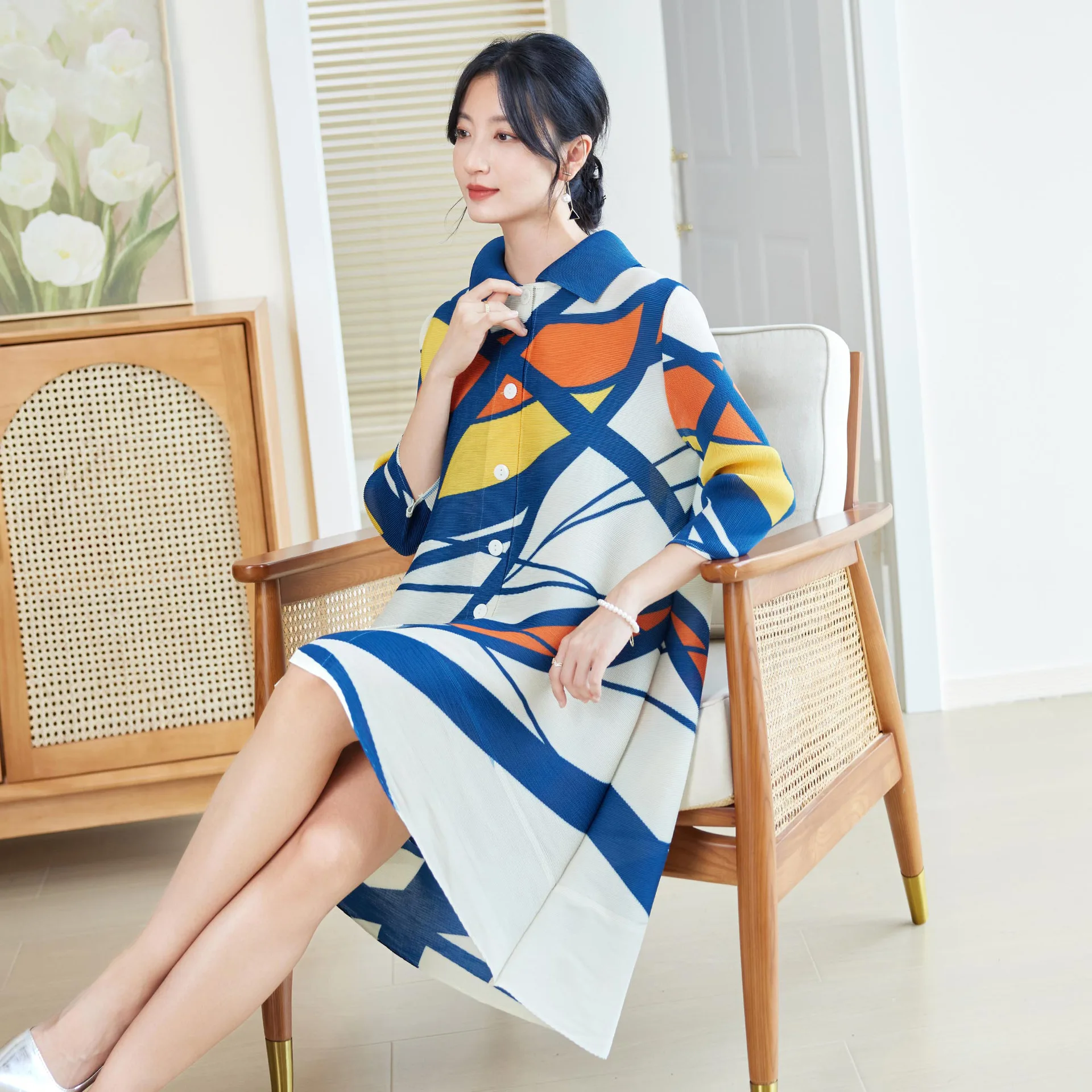 Miyake-stijl geplooide jurk vo - Longline Cardigan Knit recensie en prijs