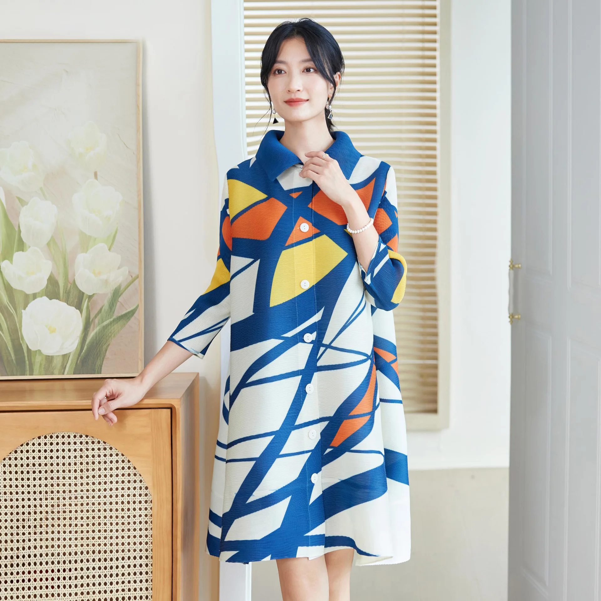 Miyake-stijl geplooide jurk vo - Longline Cardigan Knit recensie en prijs
