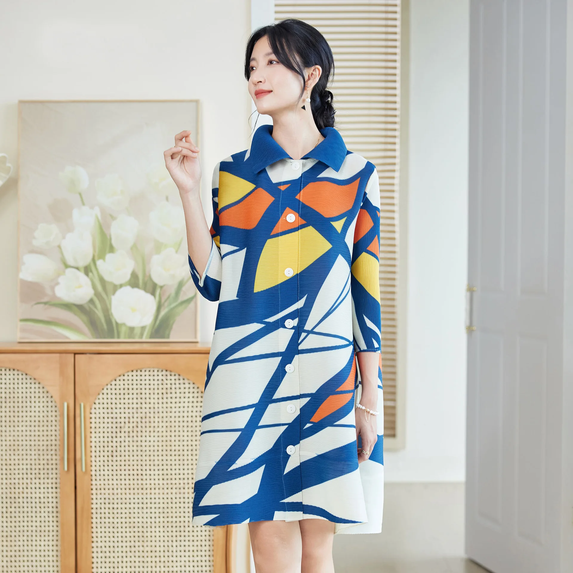 Miyake-stijl geplooide jurk vo - Longline Cardigan Knit recensie en prijs