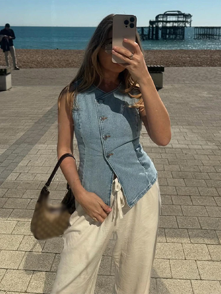 CPSYMYM Elegante Denim Vest Ro - Denim Shorts Women recensie en prijs