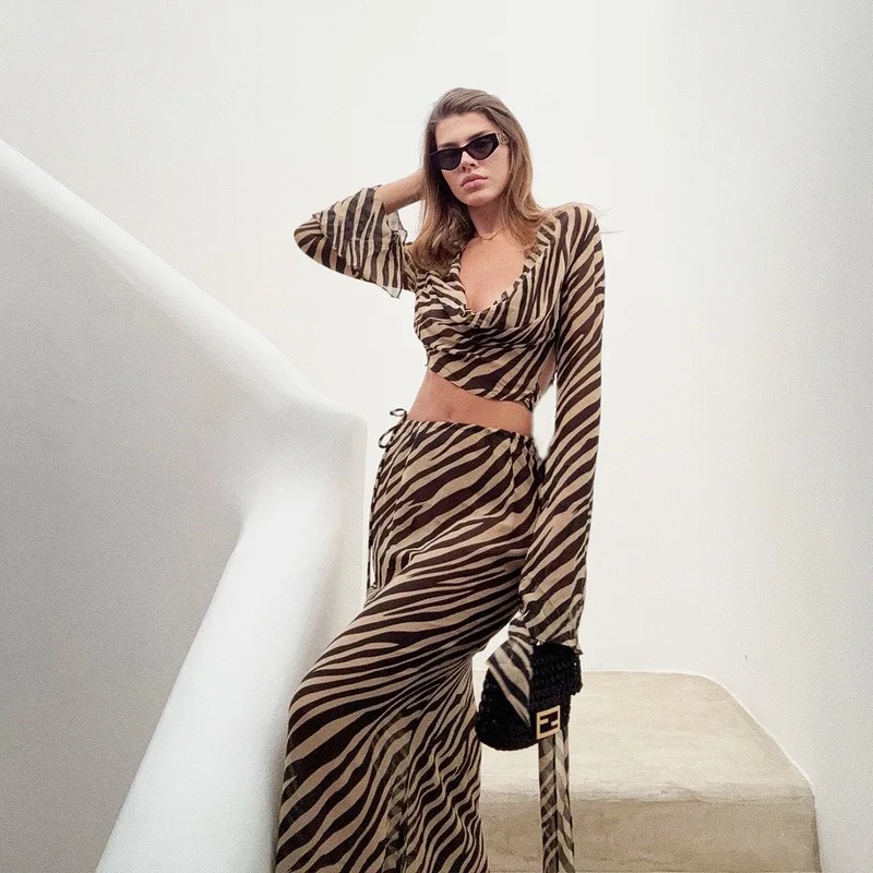 Zebra-print top en lange rok s - Maxi Dress Boho recensie en prijs