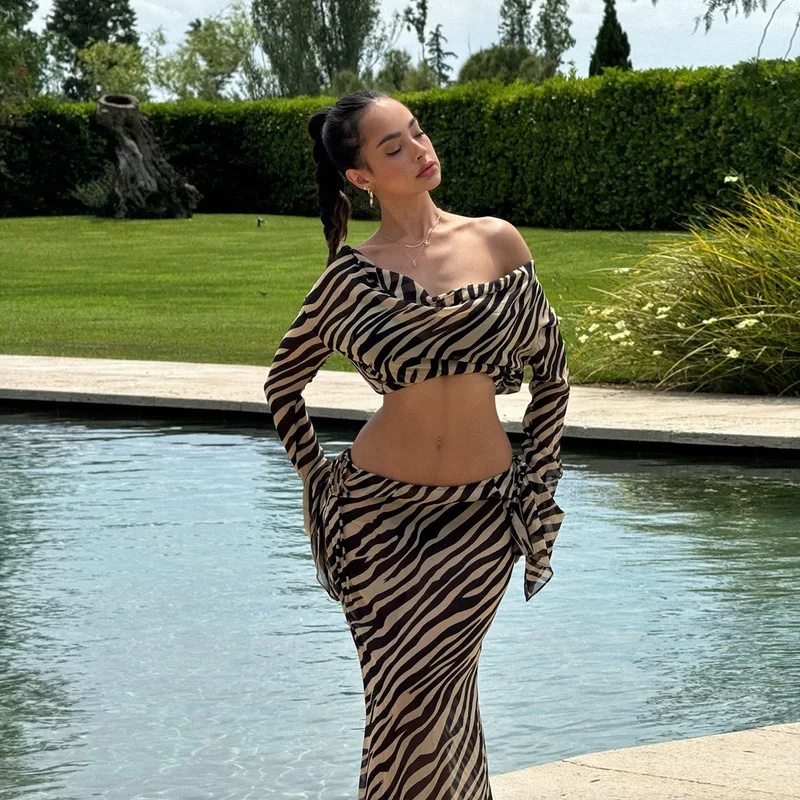 Zebra-print top en lange rok s - Maxi Dress Boho recensie en prijs