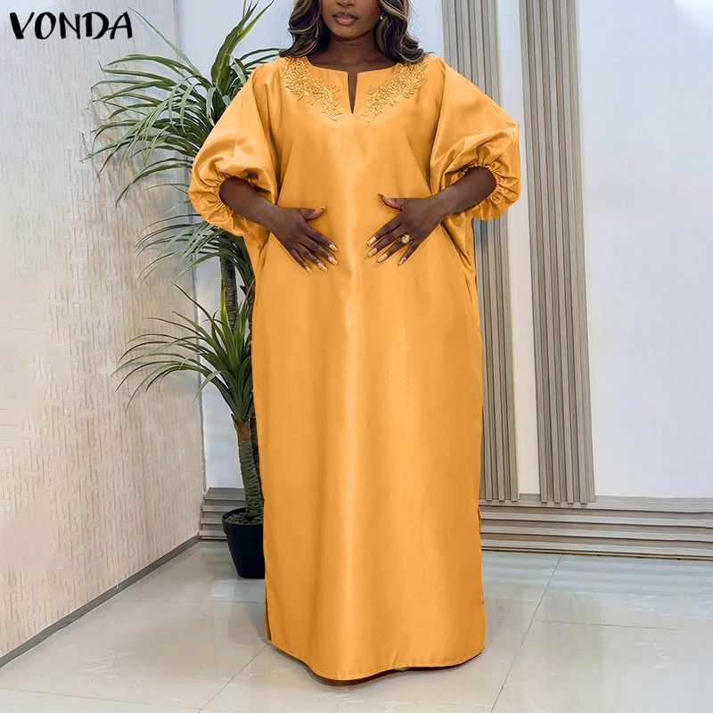 VONDA Plus Size 5XL Bloem Patc - Maxi Dress Boho recensie en prijs