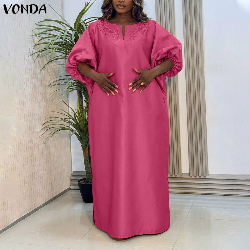 VONDA Plus Size 5XL Bloem Patc - Maxi Dress Boho recensie en prijs