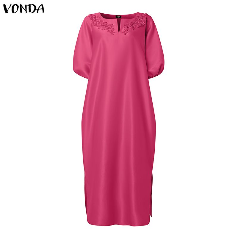 VONDA Plus Size 5XL Bloem Patc - Maxi Dress Boho recensie en prijs