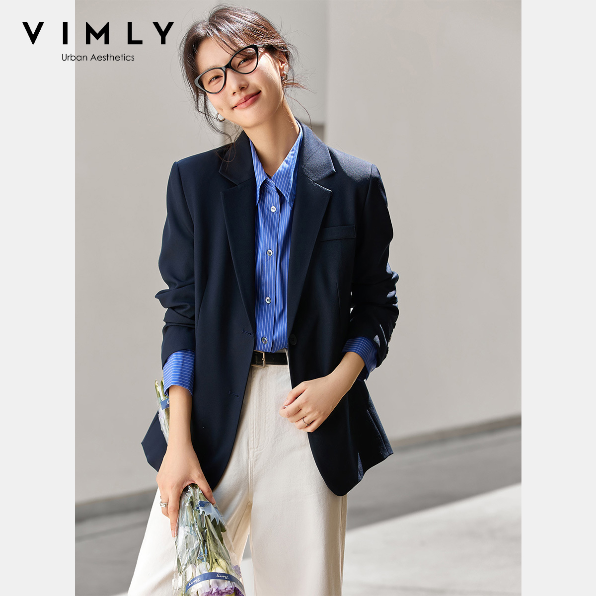 VIMLY Marineblauwe damesjassen - Blazer Women Oversized recensie en prijs