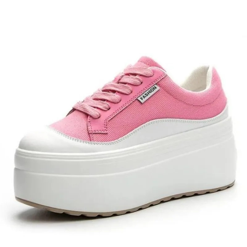 8 cm Nieuwe Canvas Echt Leer V - Sneakers Fashion Women recensie en prijs
