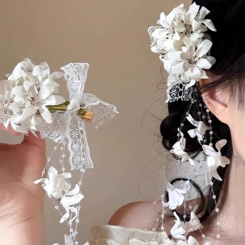 Elegante witte haarspeld met b - Women Fashion Photoshoot recensie en prijs