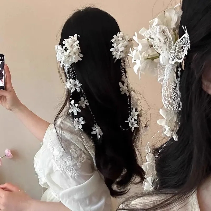 Elegante witte haarspeld met b - Women Fashion Photoshoot recensie en prijs