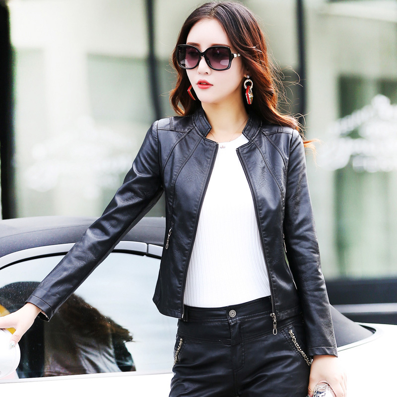 Nieuwe vrouwen lente herfst le - Women'S Fashion Leather Jacket recensie en prijs