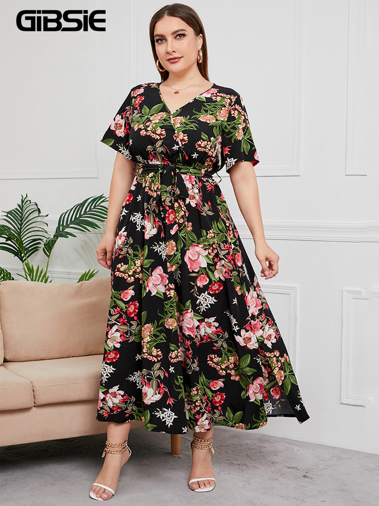 Gibsie Plus Size V-hals Bloeme - Maxi Dress Boho recensie en prijs