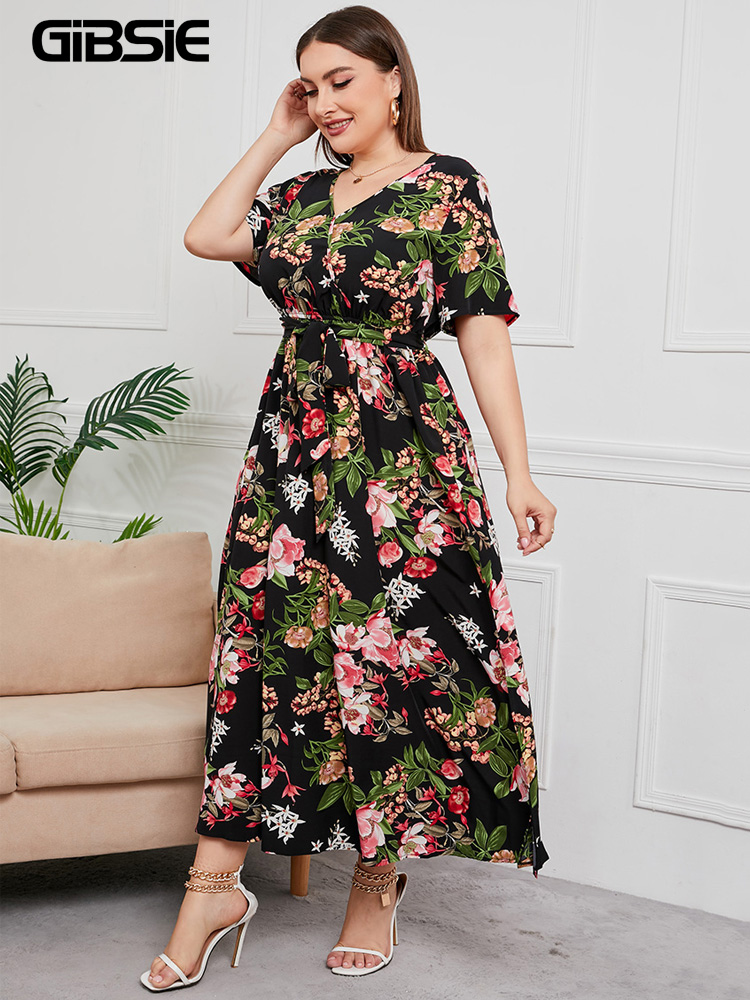 Gibsie Plus Size V-hals Bloeme - Maxi Dress Boho recensie en prijs