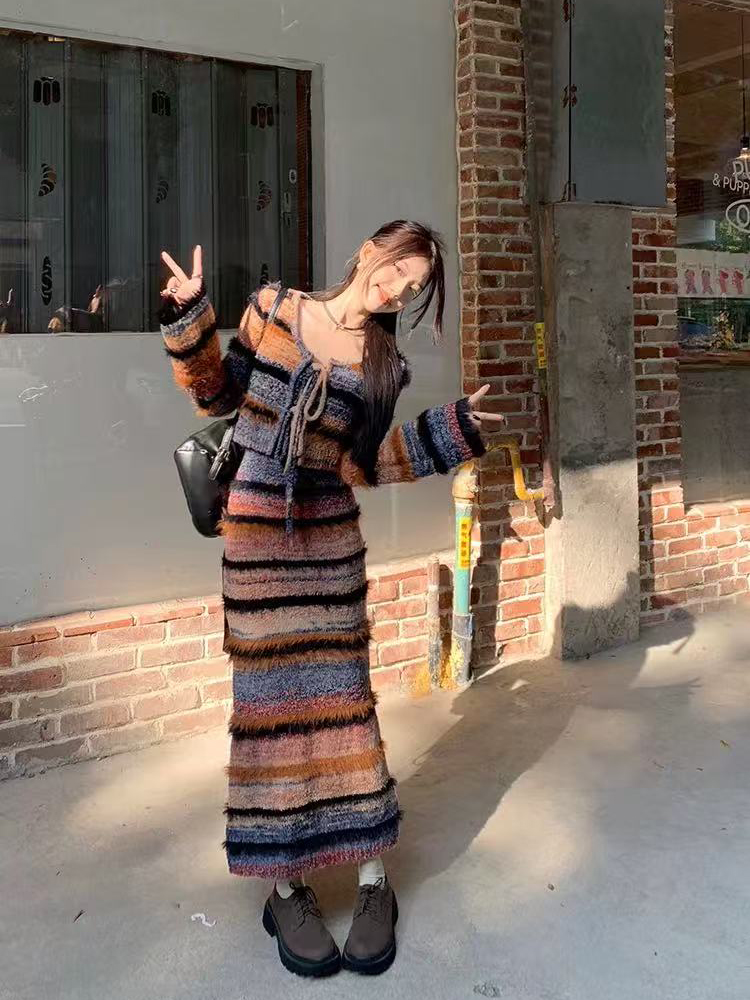 Vintage Gestreept Gebreid Vest - Longline Cardigan Knit recensie en prijs