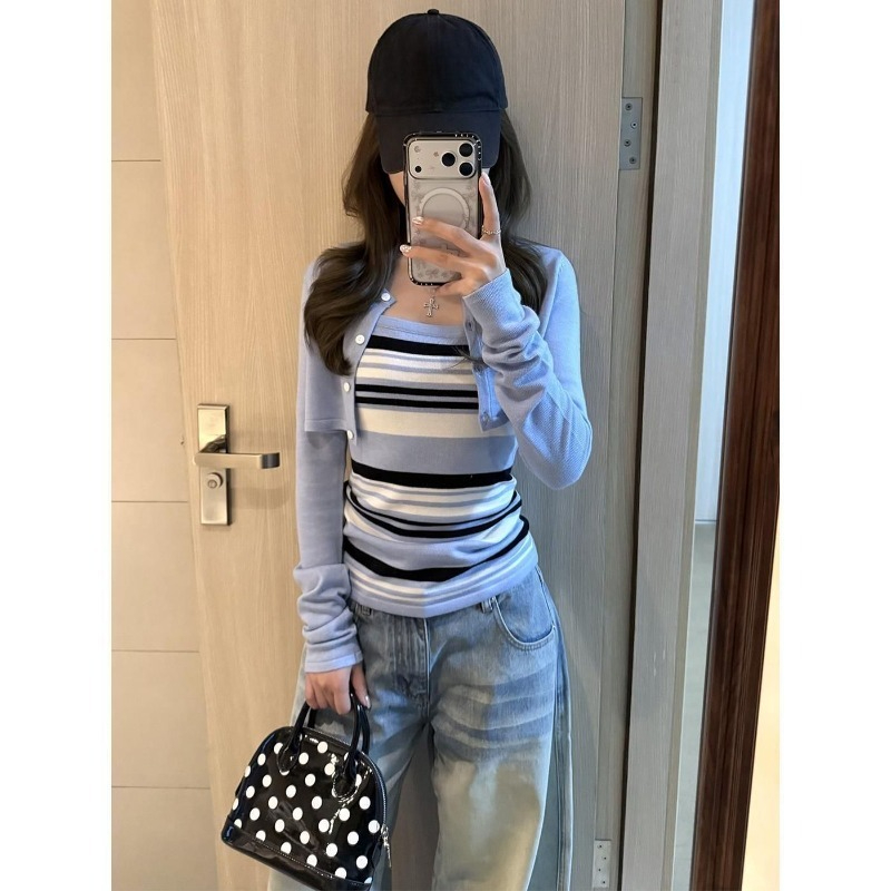 Blauwe gebreide pakken dames 2 - Women'S Y2K Fashion Aesthetic recensie en prijs