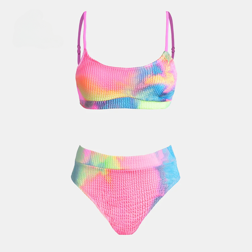 Getextureerde Tie-Dye Hoge Tai - Tie Dye Two Piece recensie en prijs