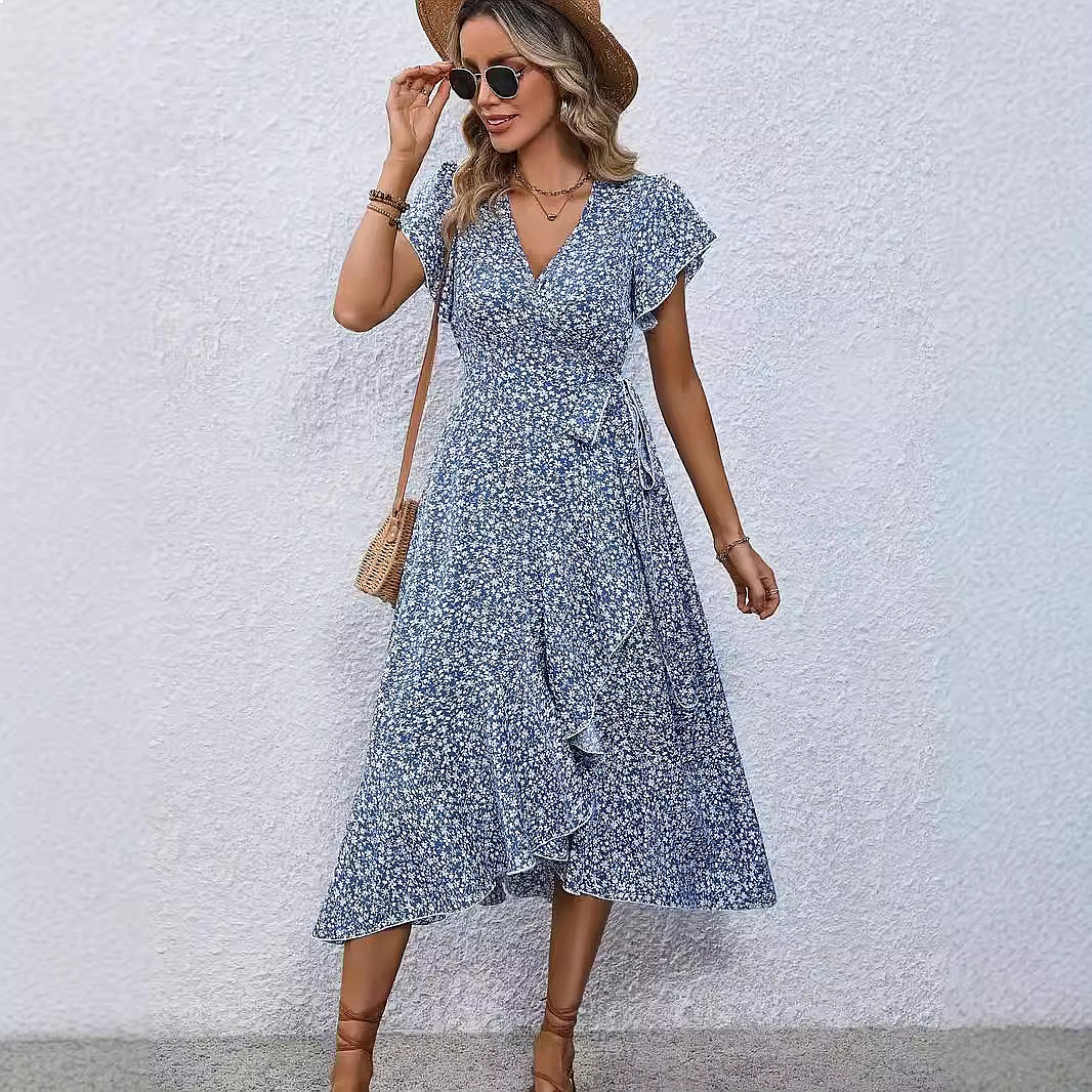 Boheemse bloemenprint V-hals c - Maxi Dress Boho recensie en prijs