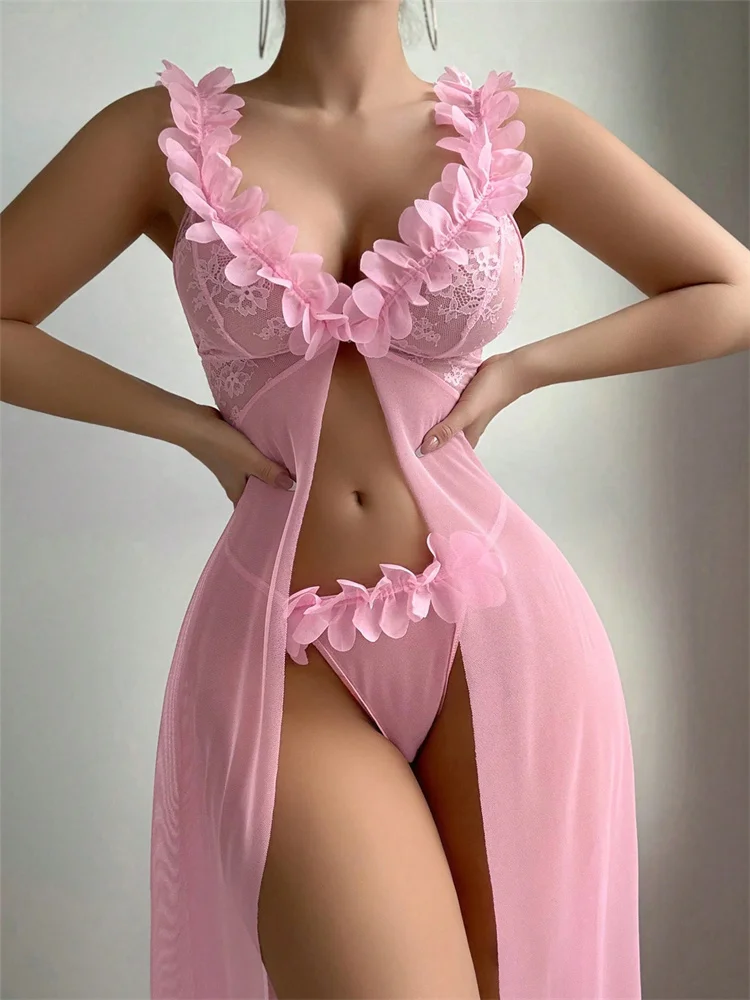 Roze bloemen sexy nachtkleding - Women'S Fashion Line recensie en prijs