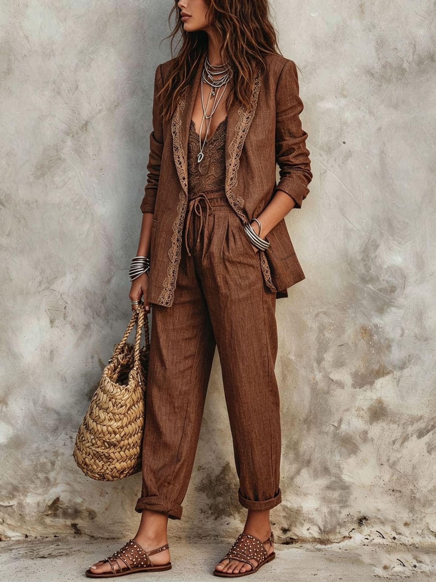 Casual blazer tweedelig set da - Women'S Fashion Trousers recensie en prijs