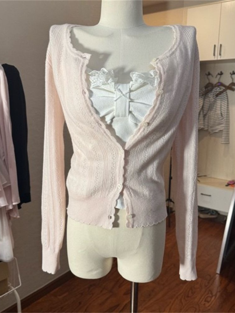 Koreaanse mode slim fit witte  - Longline Cardigan Knit recensie en prijs
